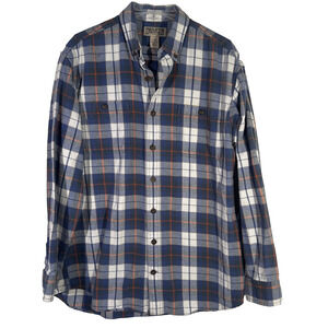 Duluth Trading Co Flannel Button Down Shirt - Mens LT / Tall Blue Plaid